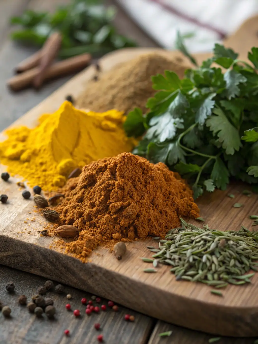 An assortment of authentic Afghan spices, such as saffron, cumin, coriander, and turmeric, displayed in colorful jars and containers, with traditional Afghan patterns in the background.
